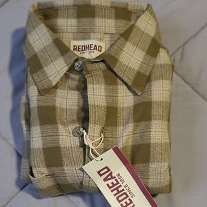 RedHead Olive and Beige Plaid Button-Down Shirt